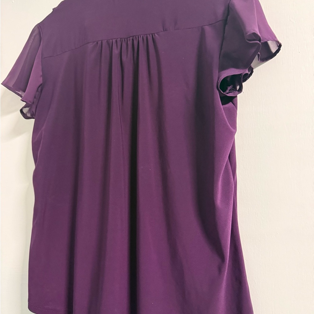 Purple Ruffle Flutter Sleeve Blouse XL PerSeption Concept - Picture 6 of 11